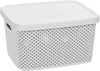 Small Large Plastic Storage Box with Lid Kitchen Home Office Basket Container