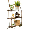 Wooden Hanging Shelf Window Wall Plant Rope Hanging Shelves for Kitchen Bathroom