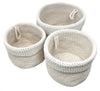 Crochet Storage Baskets, Set of 3, Small Open Storage for Bathroom Kitchen Shelf