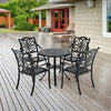 5XCast Aluminium Furniture Bistro Set Garden Outdoor Table & 4 Chair w/Cushion