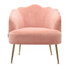 Upholstered Nordic Matte Velvet Armchair Shell Lotus Scalloped Chair Sofa Pink