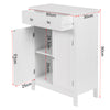 Bathroom Cabinet Cupboard Storage w/ Drawer Shelves Free Standing Unit MDF White