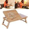 Adjustable Portable Laptop Lazy Lap Sofa Bed PC Notebook Desk Table Tray Bamboo