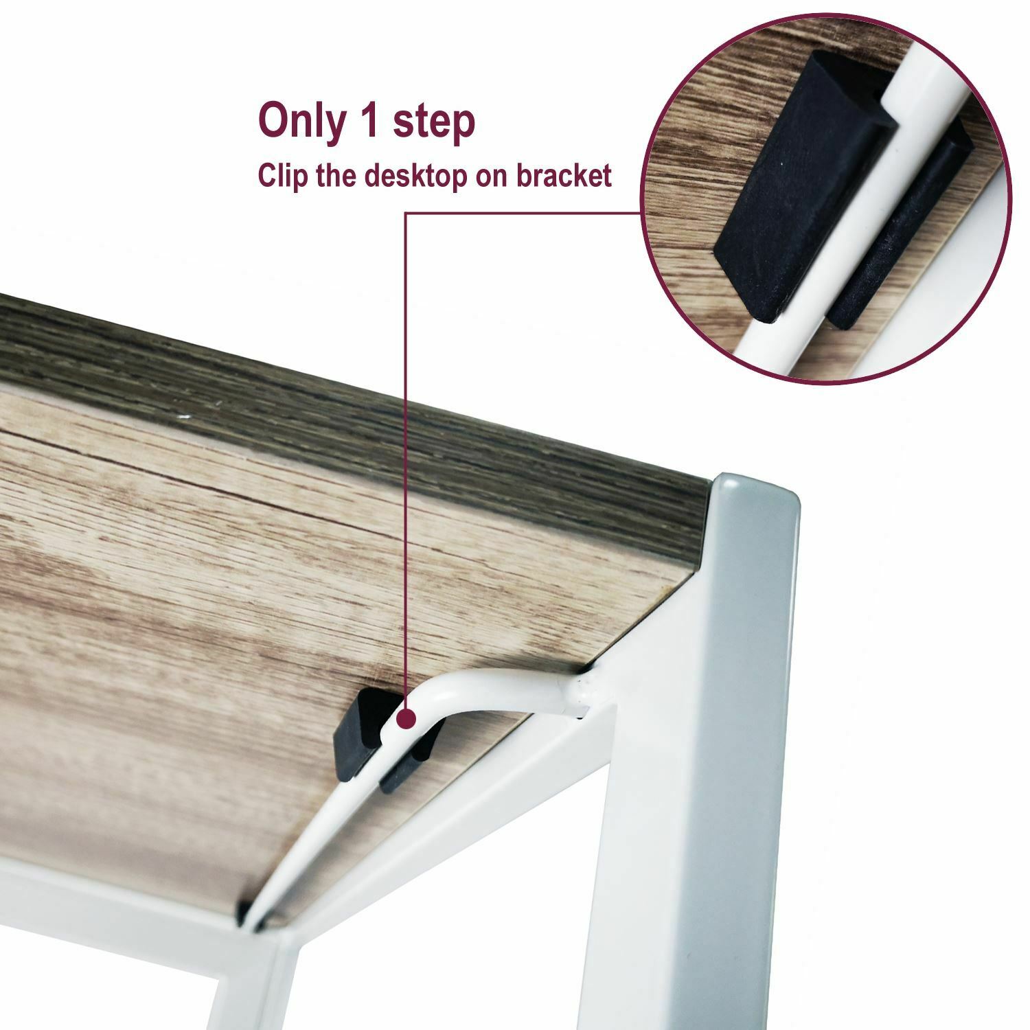 White Folding Computer Desk Wooden Foldable Study Coffee Table Laptop Office