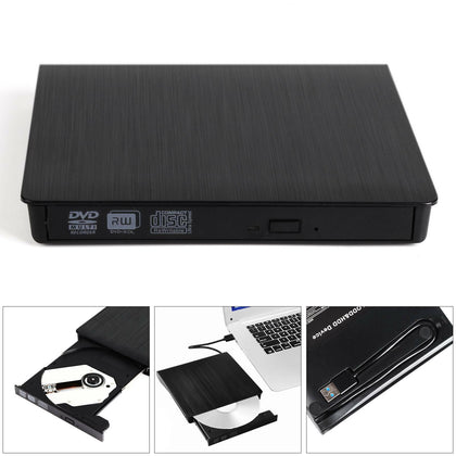 Slim External USB 3.0 DVD RW CD Writer Drive Burner Reader Player For Laptop PC