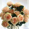 10 Heads Bouquet Silk Rose Artificial Flowers Fake Buch Wedding Home Party Decor