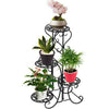 Wrought Iron Outdoor Indoor Pot Plant Stand Garden Decor Round Flower Rack Metal