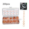 UK 200pcs Copper Washer Gasket Set Flat Ring Seal Assortment Kit w/ Box M5-M14
