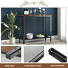 Console Table, Industrial Vintage Hallway End Table With Adjustable Mesh Shelf
