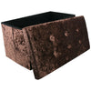 Large 2 Seater Crushed Velvet Foldable Ottoman Storage Box Double Bed Foot Stool