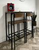 Industrial Bar Table and 2 Stools Dining Kitchen Vintage Tall Breakfast Rustic