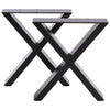 Set of 2 Industrial Metal Steel Legs Table Desk Bench Robust X Cross Frame Legs