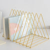 Simple Style Rose Gold Triangle Iron Wire Magazine Rack Black White Bookshelf UK