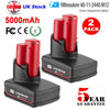 2X For Milwaukee M12 12V Battery XC 5.0 Ah Li-ion High Capacity M12B6 48-11-2460