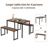 Wood Dining Table and Chairs Bench Set Kitchen Dining Room Home Furniture