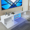 62.99" Modern TV Unit Cabinet TV Stand - Matt Body & High Gloss Doors LED Light