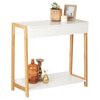 SALE  White 1 Drawer Bamboo Console Table Hallway/Dressing Room #215