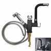 Kitchen Sink Mixer Taps 360° Swivel Spout With Pull Out Spray Faucet & 2 Hose UK