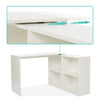 Mondeer White L-shaped Computer Desk Corner PC Table Workstation with 4 Shelves