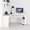 Mondeer White Corner Table L-shaped Computer Desk Workstation Office Study