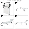 Sun Lounger Folding Recliner Chair Portable Reclining Garden Outdoor Seat Bed