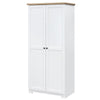 172cm Wooden Storage Cabinet Cupboard With 2 Doors 4 Shelves White Pantry Closet