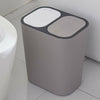 Double Recycling Trash Can Kitchen Waste Bin Duo Rubbish Dustbin Plastic 12Litre