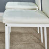 6 Dining Chairs White Faux Leather Padded Seat Kitchen Living Room Furniture