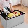 40cm Folding Ottoman Storage Box with Lid Pouffe Footstool Toy Container Bench