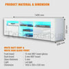 Modern TV Unit Cabinet Stand LED Light High Gloss Doors and Matt body Storage