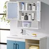 Bathroom Cabinet Storage Cupboard with Mirror Wooden Shelves White Wall Mounted