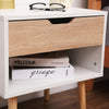 Wooden Bedside Table with Drawer Nightstand Cabinet Storage Bedroom Furniture