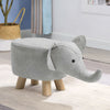 Animal Stool Footstool Footrest Elephant Ottoman Shoe Bench with Sponge Wood Leg