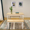 Solid Wood Dining Table and Chairs 2 Bench Set Dining Room Home Furniture New