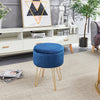 Large Foot Stool Storage Ottoman, Soft Padded Seat Golden Metal Legs Vanity Seat