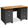 Computer Desk With 4 Drawer & Door PC Laptop Table Home Office Study Workstation