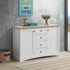 Carden Sideboard 2 Doors 4 Drawers Buffet Storage Cabinet Cupboard White Oak