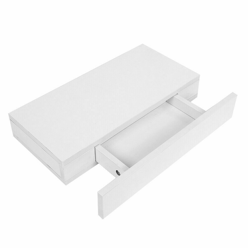 Wall Mounted Shelf 1 Drawer Floating Bedside Table Shelf Cabinet Nightstand Rack