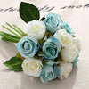 10 Heads Silk Rose Artificial Flowers Fake Bouquet Buch Wedding Home Party Decor