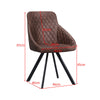 2X Brown/Grey Faux leather/Velvet Dining Chairs Set Kitchen Dining Room Chairs