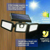 UK 74 LED Solar Power PIR Motion Sensor Lamp Outdoor Garden Security Wall Light