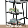 4 Tier Storage Shelves Desk Table Student Study Table w/ Bookshelf Writing Desk