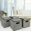 4PCS Foldable Storage Boxes with Lids Fabric Cube Clothes Organiser Storage Case