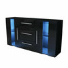 RGB LED Black Storage Cabinet High Gloss TV Unit Stand Sideboard Cupboard