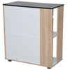 Kitchen Storage Trolley Cart Cupboard Rolling Island Shelves Locking