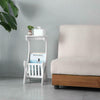 White Side Lamp Small Round Coffee Table Magzine Rack Storage Holder Bedroom