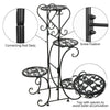 Wrought Iron Outdoor Indoor Pot Plant Stand Garden Decor Round Flower Rack Metal