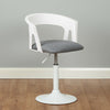 WHITE/GREY FABRIC SWIVEL CHAIR HOME OFFICE FURNITURE/COMPUTER PC DESK