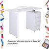 Beauty Salon Wooden Manicure Technician Table Nail Art Tool Station Desk Drawer