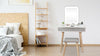 Dressing Table Vanity Makeup Desk w/LED Light Mirror Stool Set Drawer Organizer